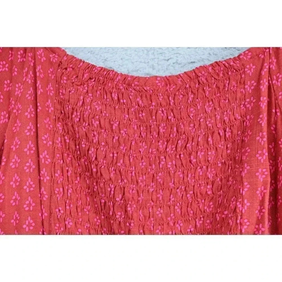 Knox Rose 100% Rayon Jumpsuit-Size Small-3/4 Puff Sleeves-Pockets-Smocked - Picture 8 of 9